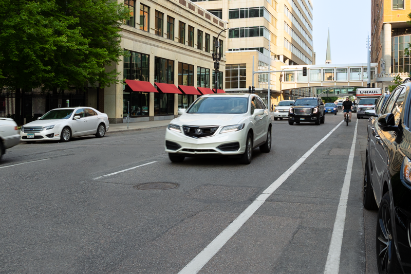 9th Street Minneapolis Alliant Re-Stripping Bike Lane