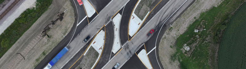 Roadway Design - Alliant Engineering. Photo of J Turn at Minnesota Intersection.