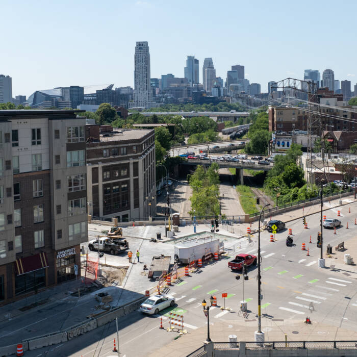 University and Fourth Avenue, Minneapolis, MN Construction Photos