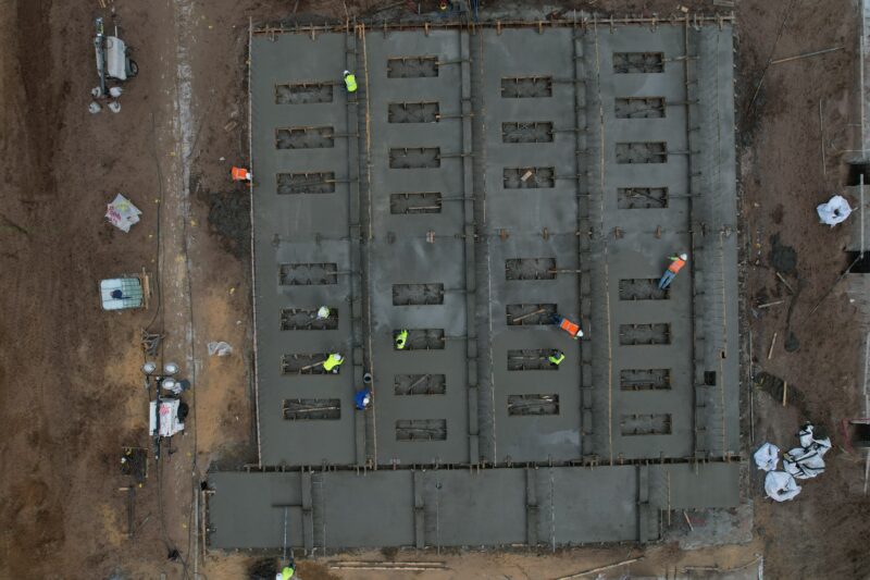 Concrete being poured at Gateway Health Campus